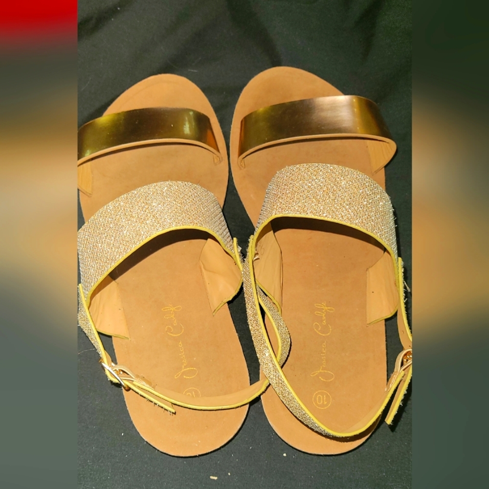 Jessuca Carlyle  Gold and Tan Sandals